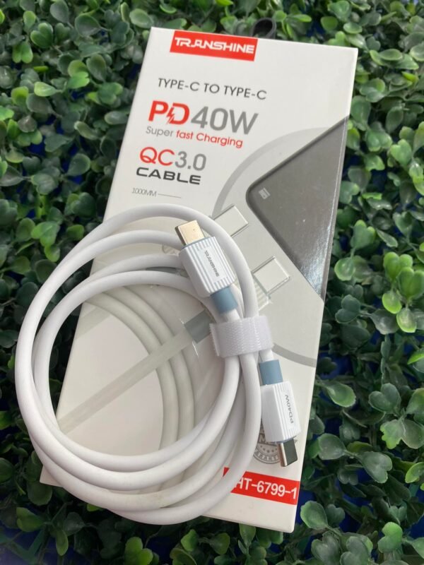 Cable de carga rápida 40W y datos tipo C a C TRANSHINE