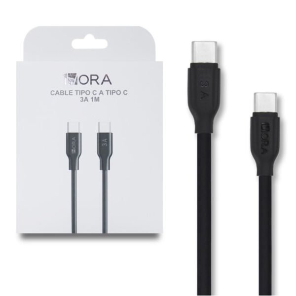 Cable Usb Tipo C A C, Carga Rápida 3A 1 metro 1HORA