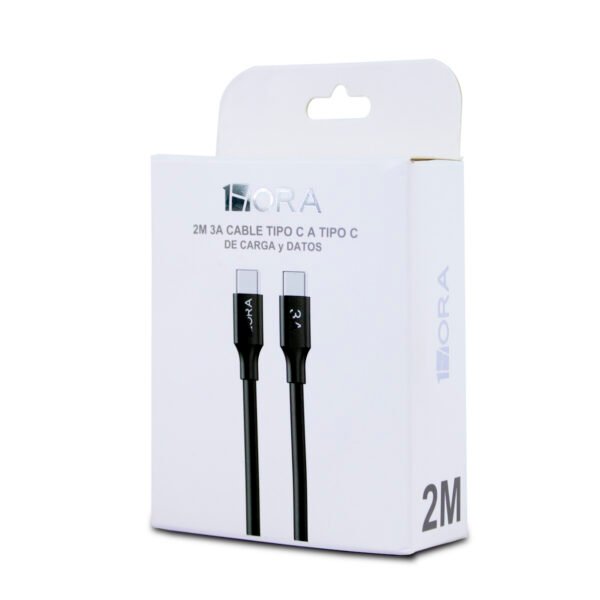 Cable Usb Tipo C A C, Carga Rápida 3A 2 metros 1HORA